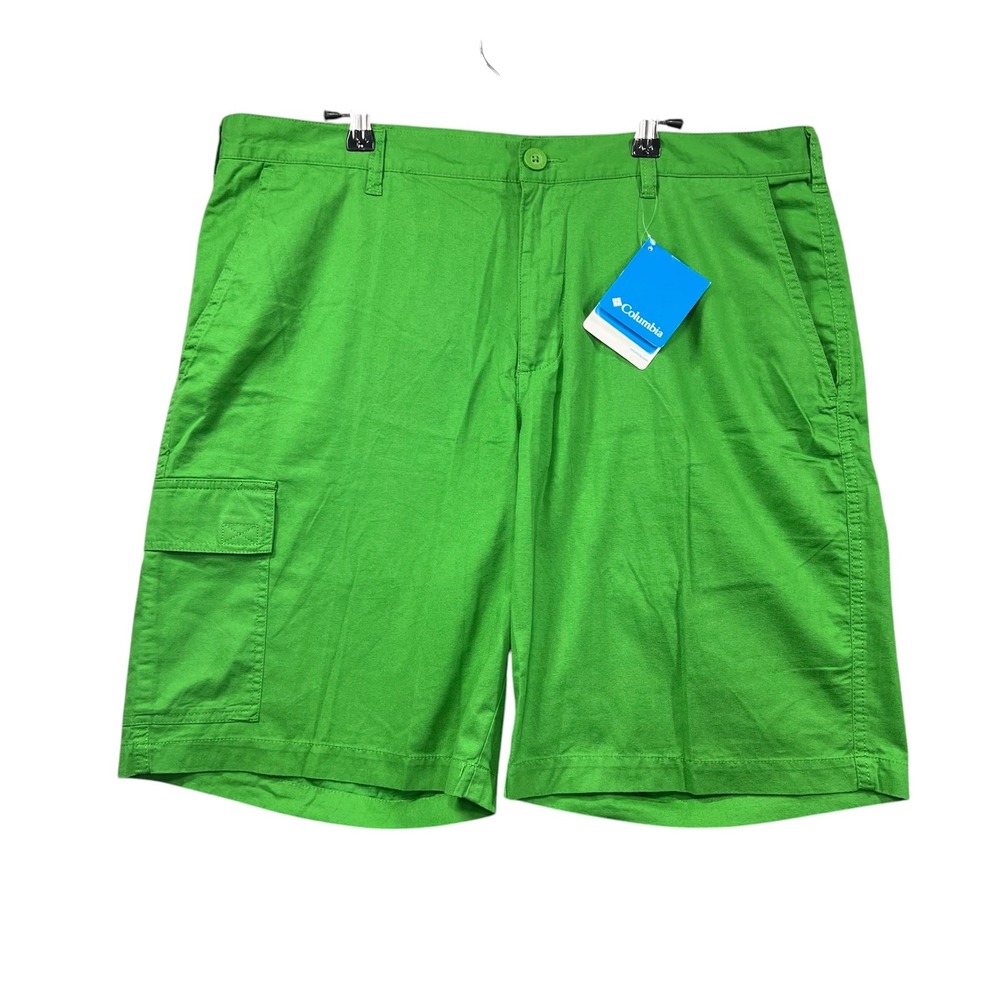 Columbia Red‎ Bluff Cargo Shorts Mens 38 Green XM4599-359 Cotton Outdoor Hiking